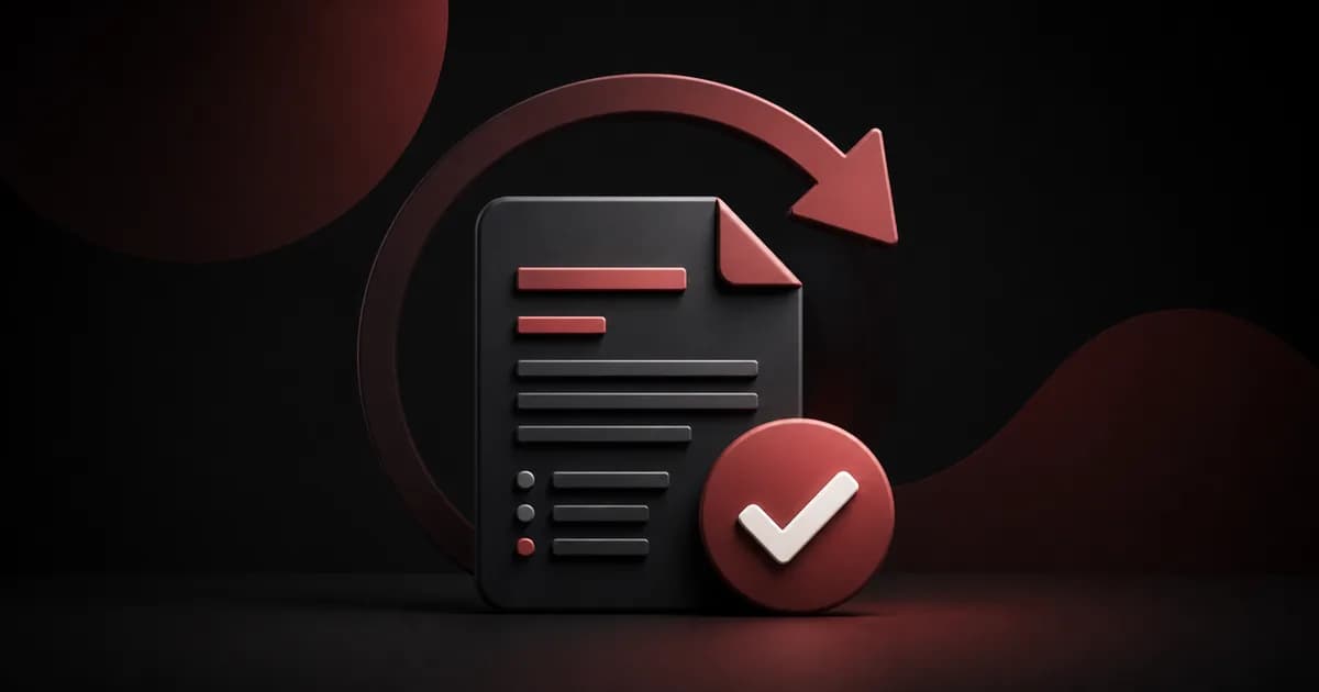 Documento revisado com seta de atualização e confirmação