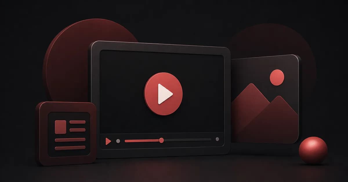 Quadros de vídeo e imagem representando formatos de criativos para anúncios